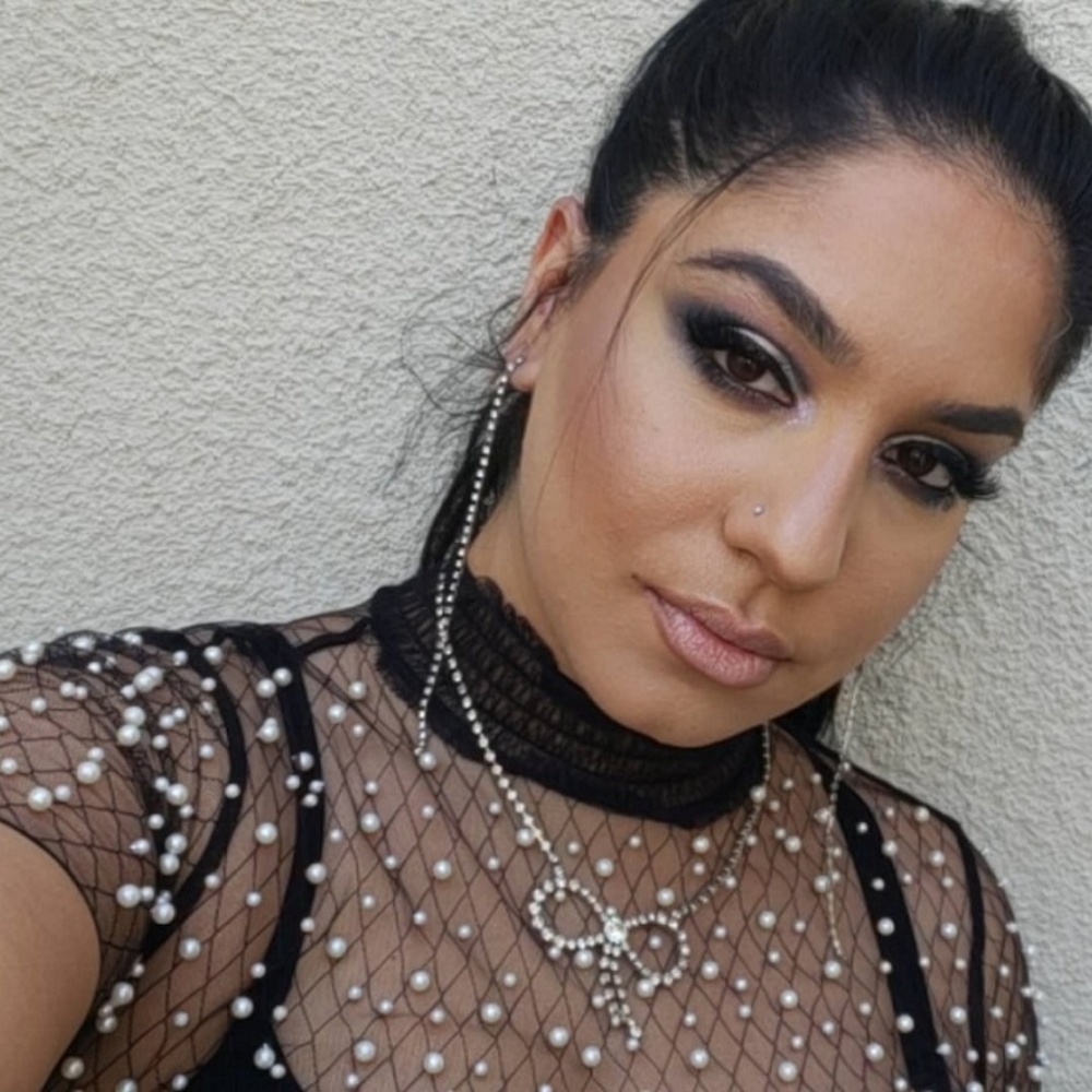 Forever 21 Mesh pearl embellished turtleneck